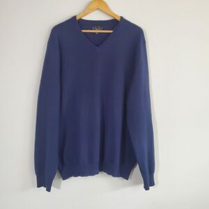 Charter Club Men's Sweater XL Navy Blue Cashmere Old Money Quiet Luxury Classic